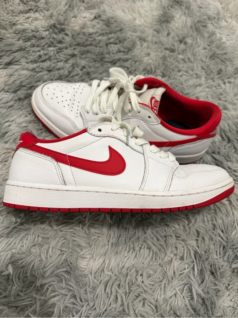Air Jordan 1 Retro Low OG University Red White Men's Size 12